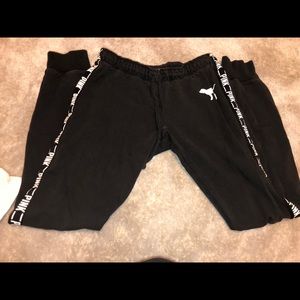 Black joggers with pink logo on the side !!